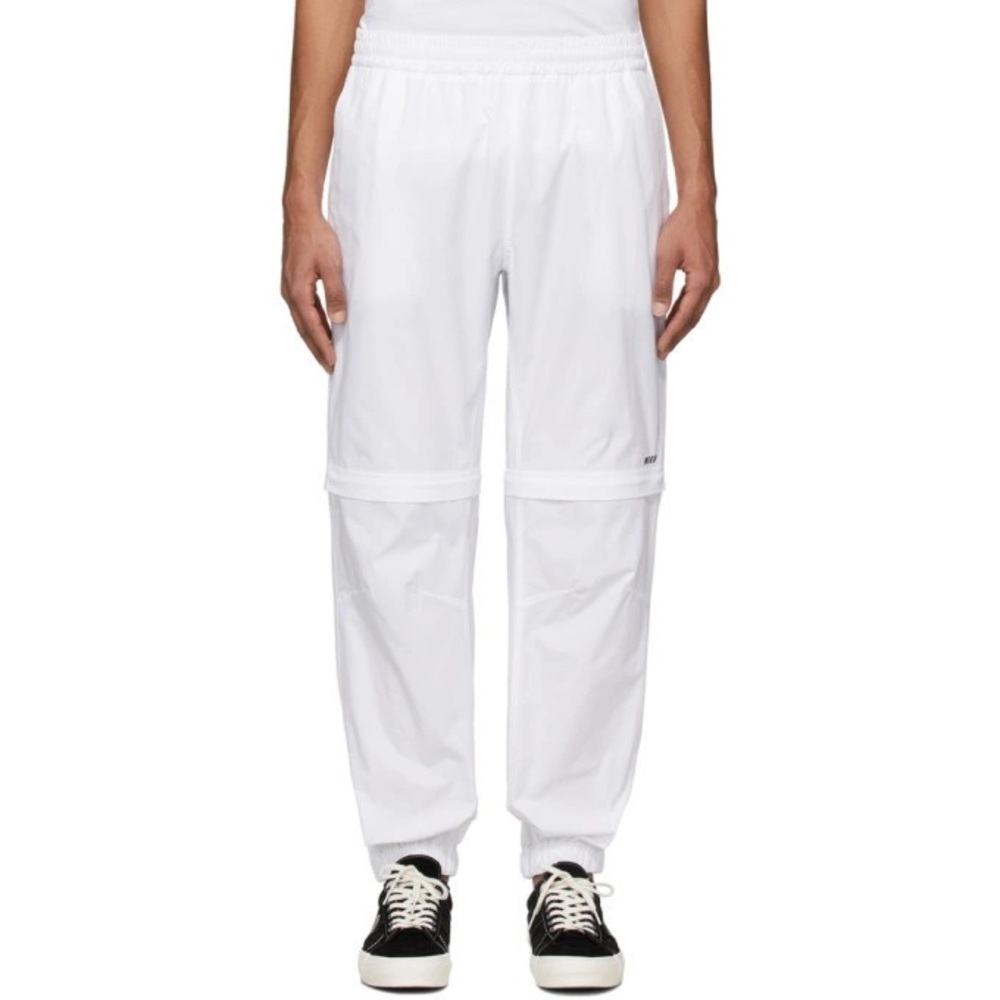 MSGM Men's White Zip-Off Joggers
